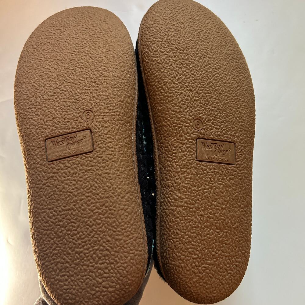 Western Chief Evelyn Women's Knit Slippers - Blue Grey Fuzzy Lining - Size 6 NWT - Picture 5 of 5